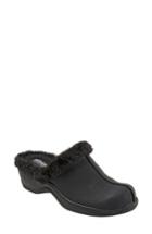 Women's Softwalk Abigail Clog With Faux Shearling Trim N - Black