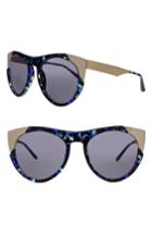 Women's Smoke X Mirrors Zoubisou 53mm Cat Eye Sunglasses - Blue Glam/ Brushed Gold