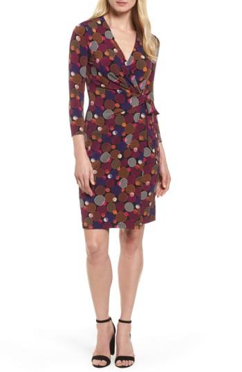 Women's Anne Klein Dot Print Faux Wrap Dress - Red