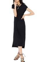 Women's Madewell Muscle Midi Dress, Size - Black