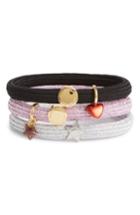 Marc Jacobs Set Of 3 Heart & Star Charm Ponytail Holders, Size - Pink