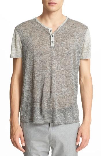 Men's John Varvatos Collection Colorblock Burnout Knit Henley