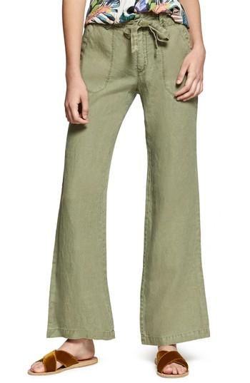 Women's Sanctuary Shore Line Wide Leg Linen Pants - Green