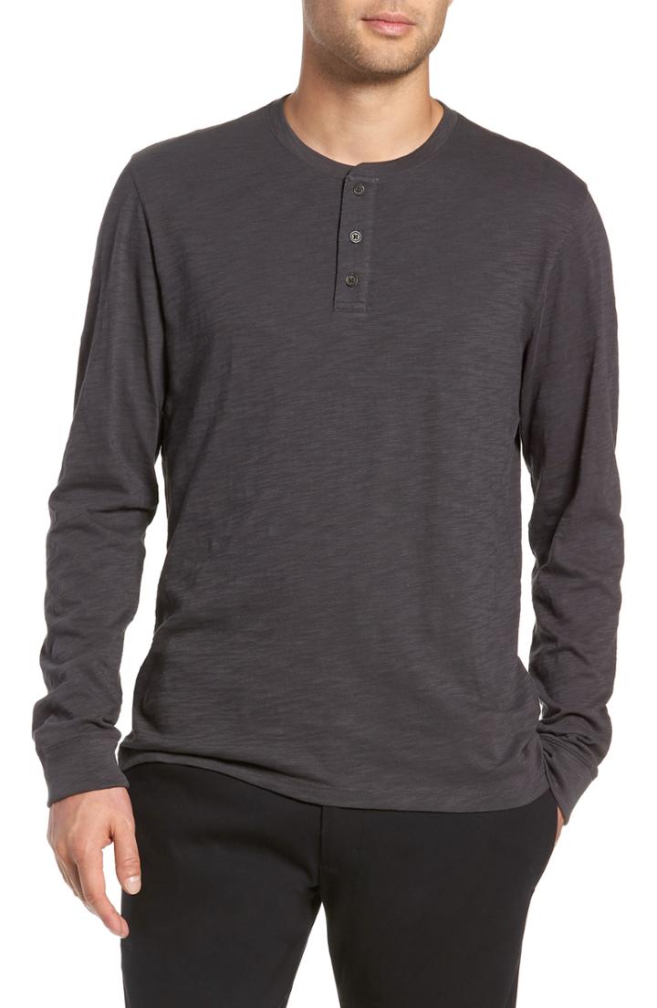 Men's Vince Slub Henley Top - Grey