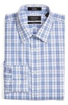 Men's Nordstrom Men's Shop Trim Fit Non-iron Check Dress Shirt .5 - 32/33 - Blue