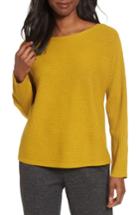Women's Eileen Fisher Boxy Ribbed Wool Sweater, Size - Yellow
