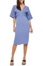 Women's Topshop Text V-plunge Midi Dress Us (fits Like 0) - Blue