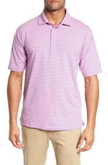 Men's Bobby Jones Crest Stripe Polo - Purple