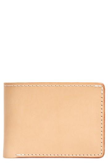 Men's Tanner Goods Utility Leather Bifold Wallet - Beige