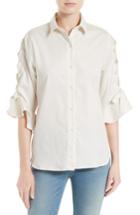 Women's Iro Armley Lace-up Sleeve Cotton Shirt Us / 34 Fr - White