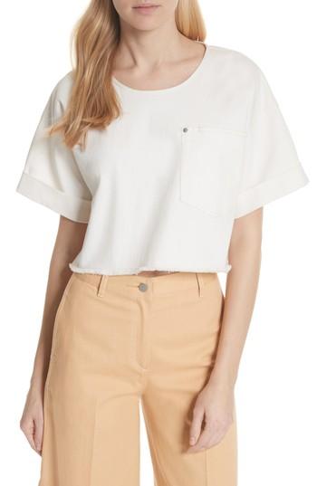 Women's Elizabeth And James Tinsley Denim Crop Top - White