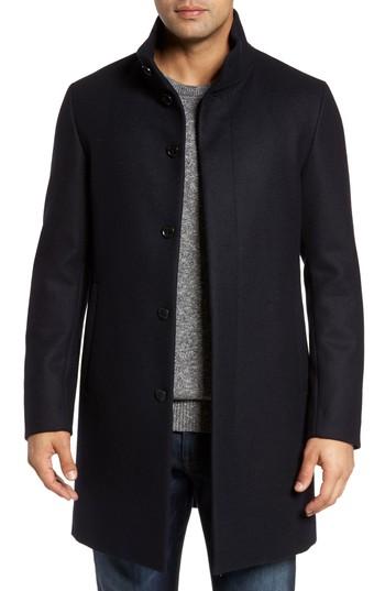 Men's Sanyo Edward Wool Rain Coat, Size - Blue