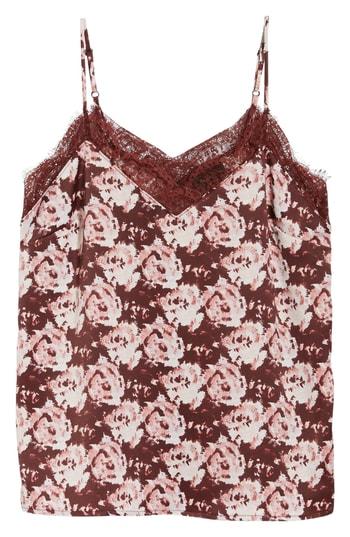 Women's Halogen Lace Detail Cami - Burgundy
