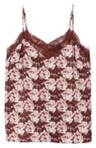 Women's Halogen Lace Detail Cami - Burgundy