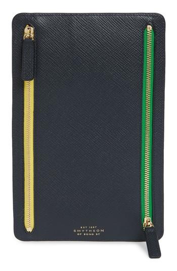 Women's Smythson Panama Leather Currency Case - Yellow