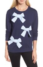 Women's Halogen Bow Detail Sweatshirt, Size - Blue