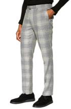 Men's Topman Check Slim Trousers X 32 - Grey