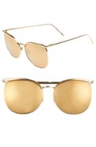 Women's Linda Farrow 59mm Mirrored 22 Karat Gold Trim Sunglasses - Yellow Gold/ Gold