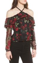 Women's Cupcakes And Cashmere Jazz Off The Shoulder Top, Size - Black