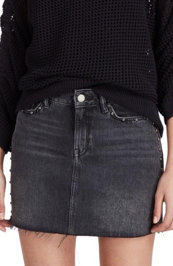 Women's Allsaints Studded Denim Skirt - Black