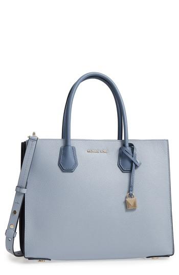 Michael Michael Kors Large Mercer Leather Tote - Blue