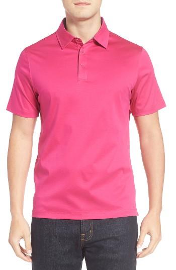Men's Bugatchi Jersey Polo, Size - Purple