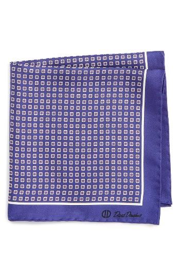 Men's David Donahue Medallion Silk Pocket Square