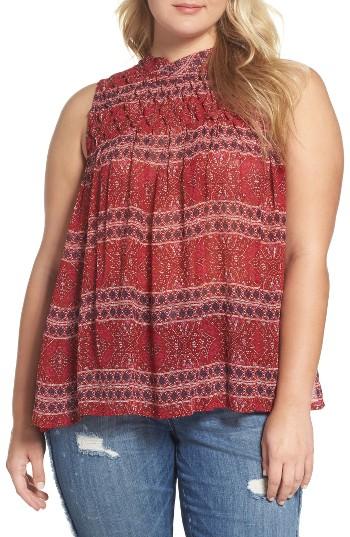 Women's Lucky Brand Pintuck Yoke Chiffon Tank