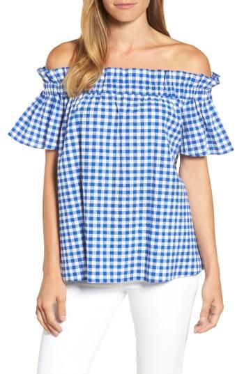 Women's Pleione Ruffle Off The Shoulder Top - Blue