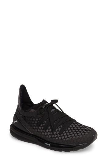 Women's Puma Ignite Limitless Netfit Running Shoe M - Black