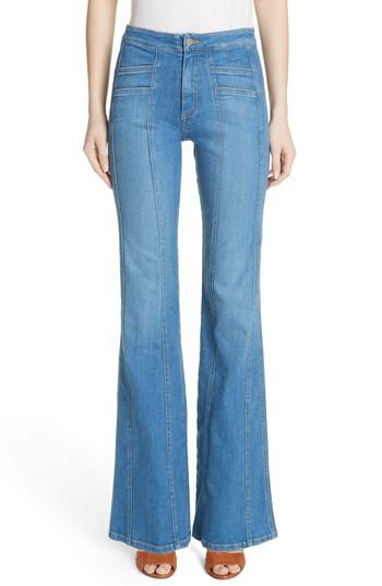 Women's Veronica Beard Farrah Wide Leg Jeans - Blue