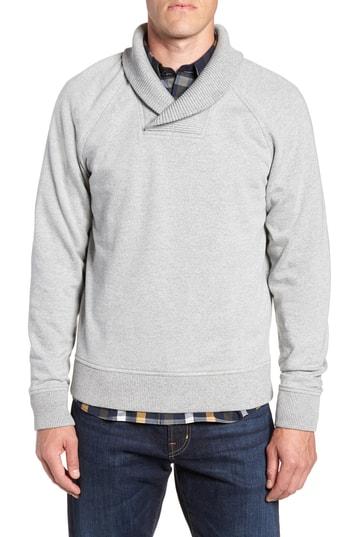 Men's Nordstrom Men's Shop Shawl Collar Fleece Sweatshirt - Grey