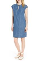 Women's J.crew Dorado Keyhole Chambray Dress, Size - Blue