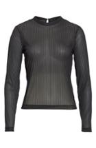 Women's Yigal Azrouel Mesh Stripe Top - Black