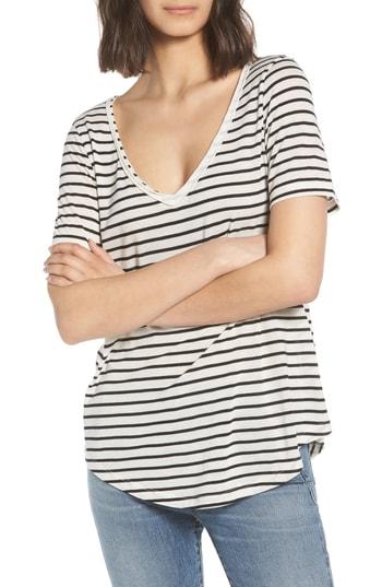 Women's Bp. Raw Edge V-neck Tee, Size - Ivory