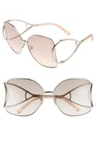 Women's Chloe 63mm Wrapover Frame Sunglasses - Gold/ Peach
