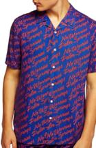 Men's Topman Palm Springs Woven Shirt - Blue