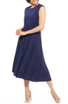 Women's Maggy London Crystal Side Drape Crepe Midi Dress - Blue