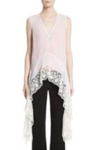 Women's Altuzarra Lace Trim Silk Blouse Us / 38 Fr - White