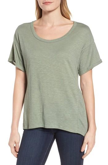 Petite Women's Caslon Back Peplum Tee P - Green