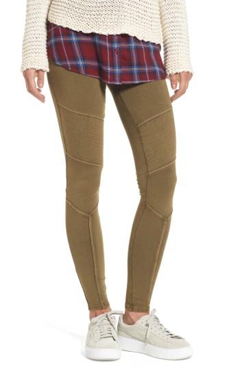 Women's Bp. Seamed Moto Leggings - Green