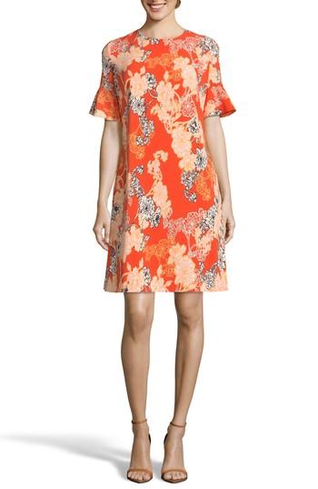 Women's Eci Ruffle Sleeve Shift Dress - Orange