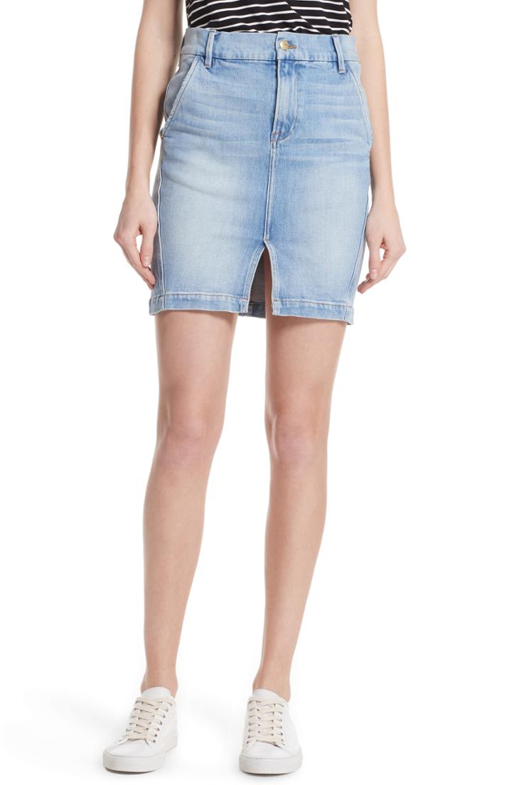 Women's Frame Body-con Denim Miniskirt - Blue