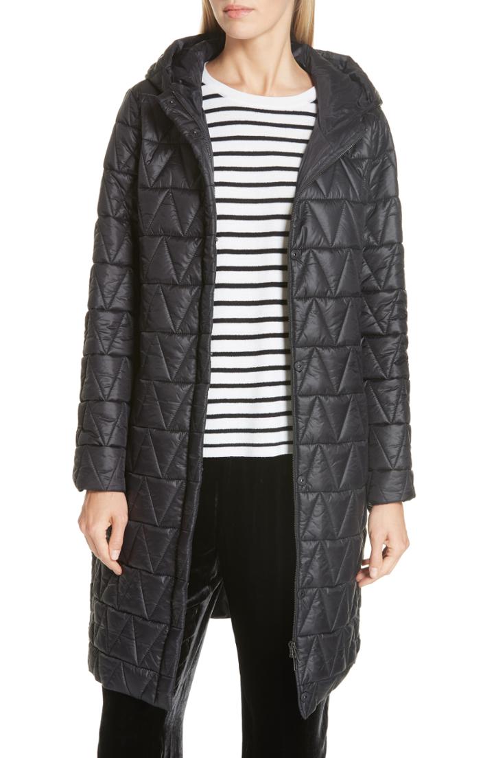 Women's Eileen Fisher Plaid Coat - Black