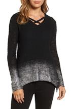 Women's Halogen Foil Dipped Sweater - Black