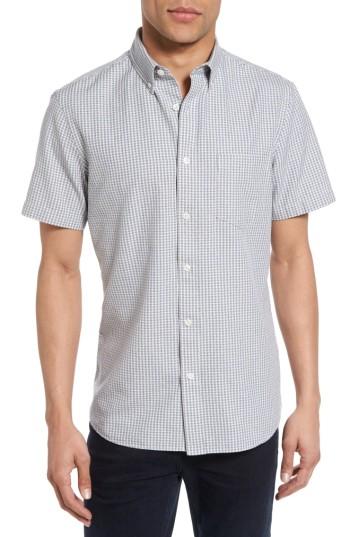 Men's Nordstrom Men's Shop Slim Fit Check Sport Shirt, Size - Ivory