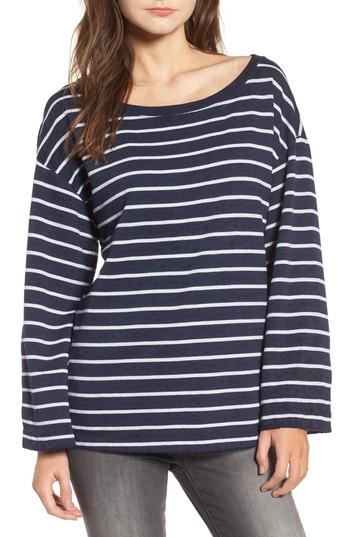 Women's Treasure & Bond Bell Sleeve Sweatshirt, Size - Blue