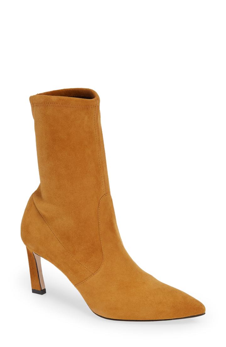 Women's Stuart Weitzman Rapture 75 Bootie .5 M - Brown
