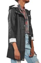 Women's Topshop Shark Lining Mac Rain Jacket Us (fits Like 2-4) - Black