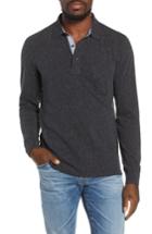 Men's Faherty Luxe Heather Long Sleeve Polo - Black